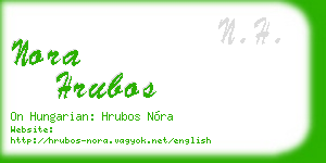 nora hrubos business card